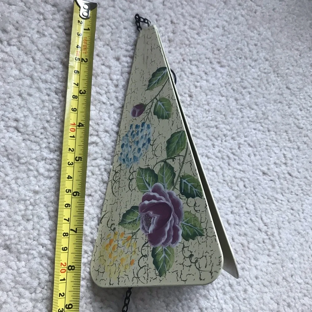 Like New! Hand-Painted Floral Metal Garden Wind Chime